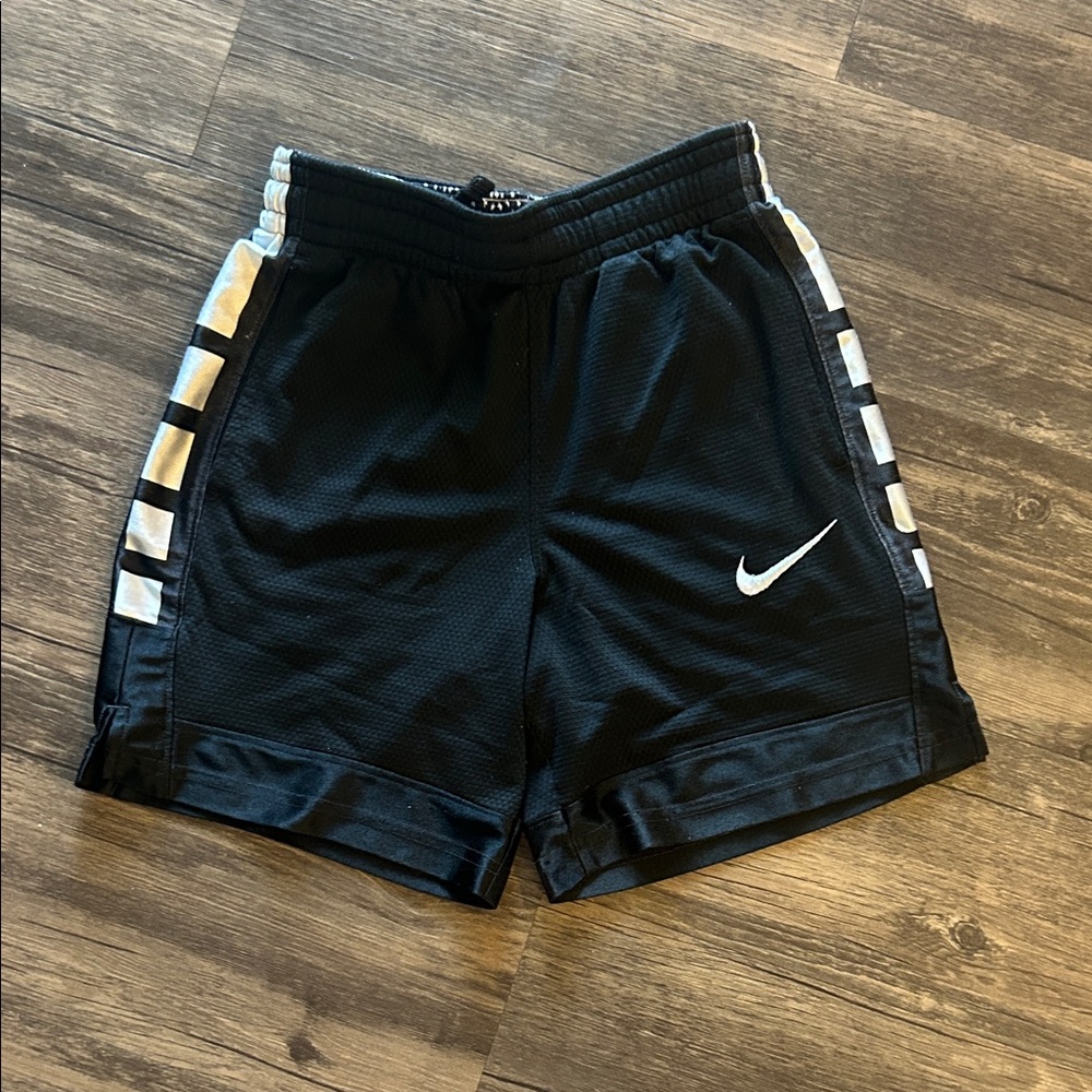 Nike Kids Black and White Striped Shorts